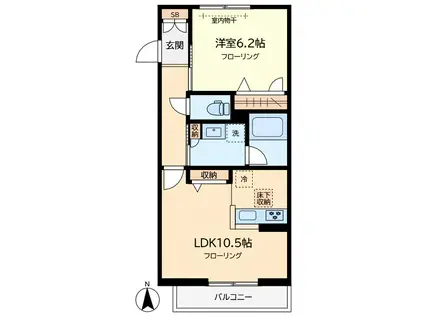 VILLA PASANIA(1LDK/1階)の間取り写真