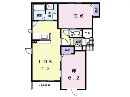ピュアハウス(2LDK/2階)の間取り写真