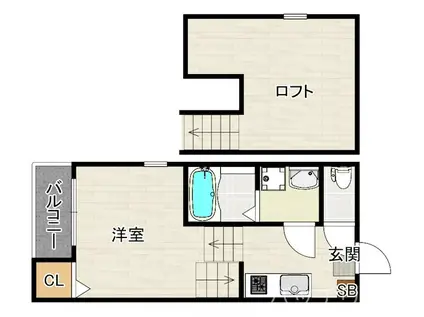 ハレウルオル(1K/2階)の間取り写真