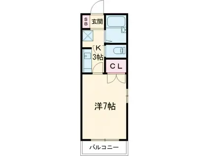 イーストヴィレッジ(1K/3階)の間取り写真