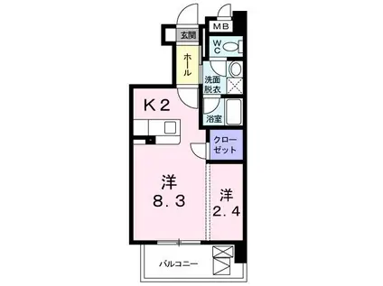 レジデンス Y&K(1SK/4階)の間取り写真