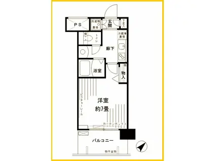 ARTAINE新横浜(1K/7階)の間取り写真