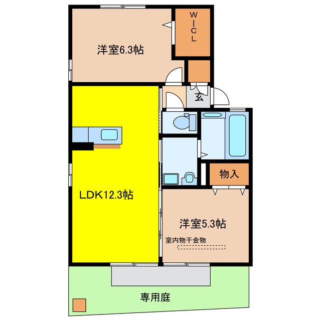 カーサフェリーチェ(2LDK/1階)の間取り写真