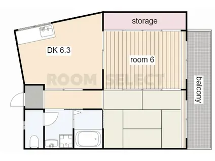 マンション服部(2DK/3階)の間取り写真