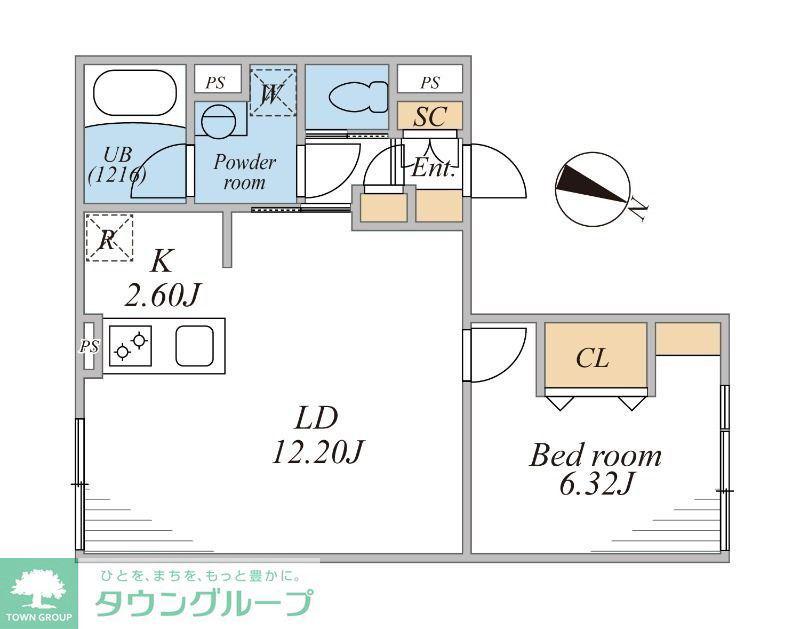 LEGALAND桜新町(1LDK/2階)の間取り写真