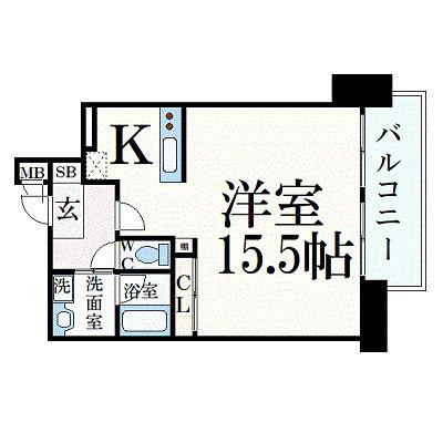 インペリアル新神戸(1K/2階)の間取り写真