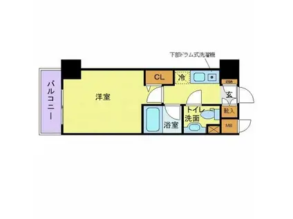 メゾン・ド・ヴィレ市ヶ谷(1K/3階)の間取り写真