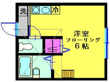 ランドヒルズ旭ヶ丘(ワンルーム/1階)の間取り写真