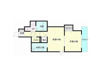 アルルI(1LDK/2階)の間取り写真