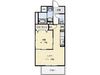 MS フィオレ(1LDK/5階)の間取り写真