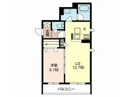 シャーメゾン ユーモリス(1LDK/2階)の間取り写真
