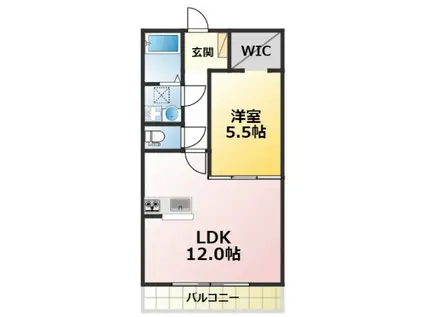 JOUER リベラル(1LDK/2階)の間取り写真