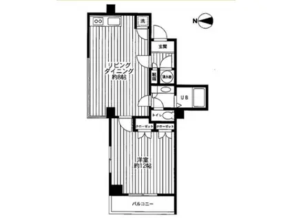 ベルザ自由ヶ丘(1LDK/2階)の間取り写真