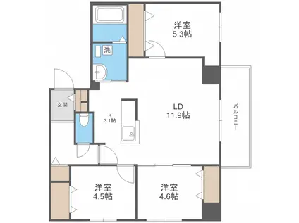 URANOSS11(3LDK/6階)の間取り写真