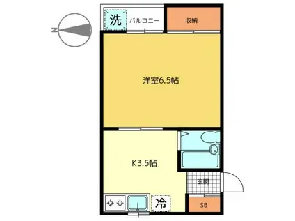 ハイツシルヴィア(1K/3階)の間取り写真