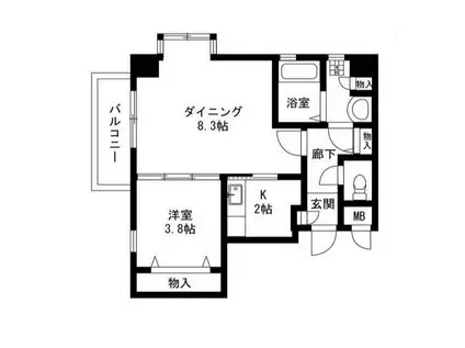 OZAREA一之江I(1LDK/3階)の間取り写真