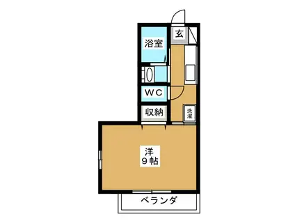 レジデンシアミヤマエ(1K/2階)の間取り写真
