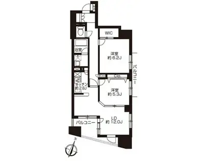 プライムアーバン日本橋大伝馬町(1SLDK/7階)の間取り写真