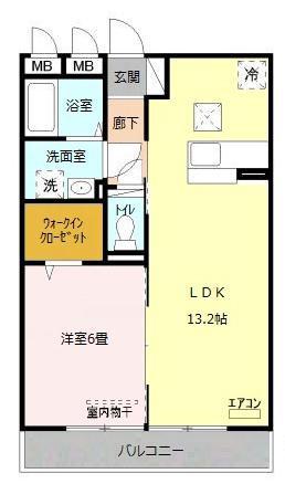 ハピネス(1LDK/1階)の間取り写真