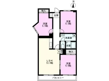 第2千代田マンション(3LDK/5階)の間取り写真
