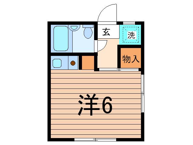 オカベグリーン(ワンルーム/2階)の間取り写真