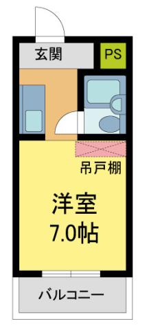 メゾンドアヴニール(ワンルーム/3階)の間取り写真