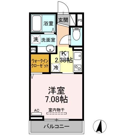 セジュール南阿佐ヶ谷1(1K/1階)の間取り写真