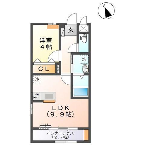 SーBLOOD(1LDK/1階)の間取り写真