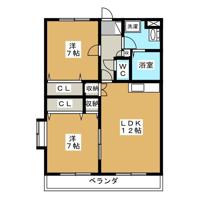 ア・ドリーム星ヶ丘南(2LDK/2階)の間取り写真