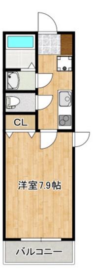 アレフガルド府中(1K/3階)の間取り写真