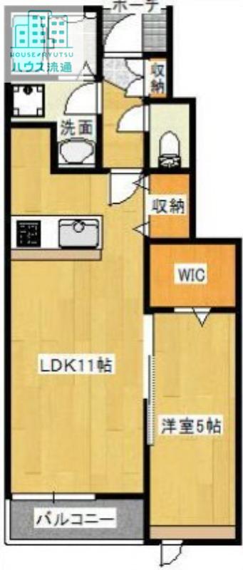 PREZIA栄田(1LDK/1階)の間取り写真