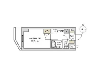 LASANTE浦安(1K/7階)の間取り写真