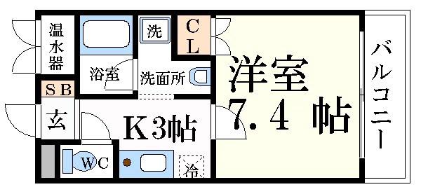 下野田マンションISSEI(1K/1階)の間取り写真