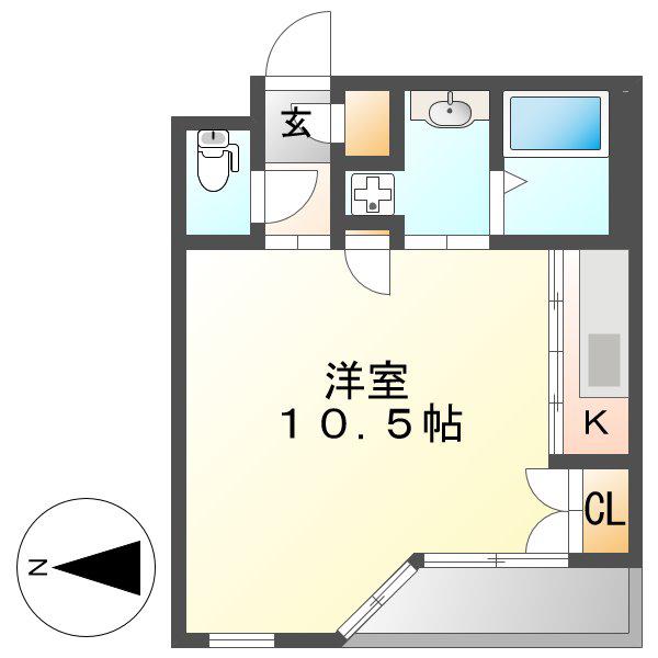 SPACE CUBE HONJIN(1K/4階)の間取り写真