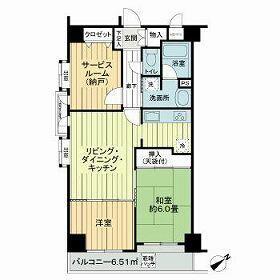 ライオンズマンション南藤沢(2SLDK/8階)の間取り写真