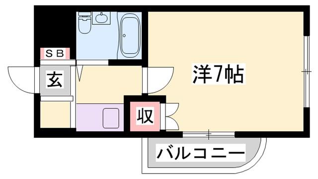 プレアール東加古川(1K/3階)の間取り写真