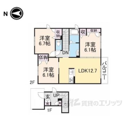 リバーパークⅡ(3LDK/2階)の間取り写真