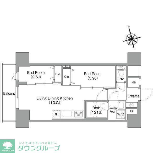 コンフォリア・リヴ南砂町イースト(2LDK/7階)の間取り写真