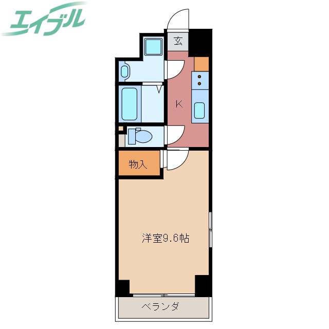 S-FORT四日市西新地(1K/7階)の間取り写真