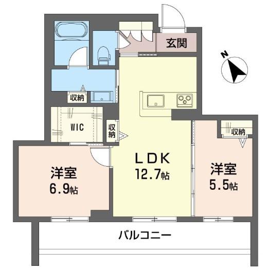 FAM橋本(2LDK/4階)の間取り写真