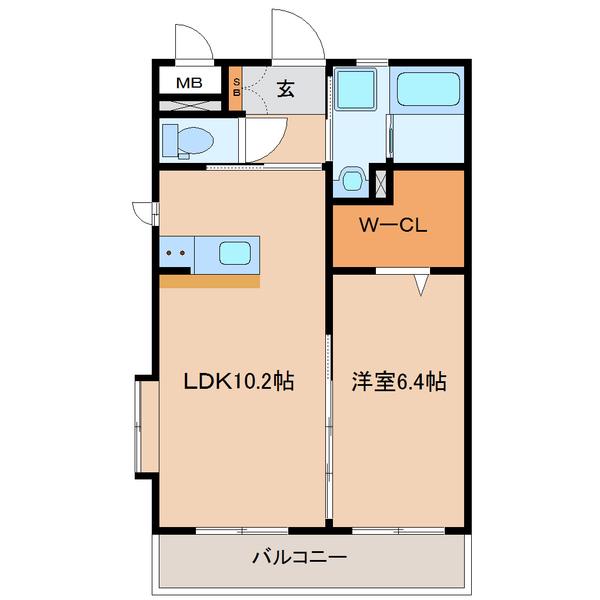 FABER(1LDK/5階)の間取り写真