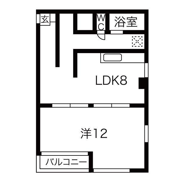 アレーズ岐阜北B棟(1LDK/2階)の間取り写真