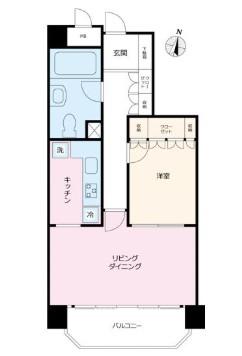 朝日目黒マンション(1LDK/5階)の間取り写真