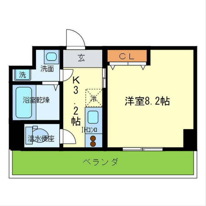 ルミエール八尾駅前(1K/9階)の間取り写真