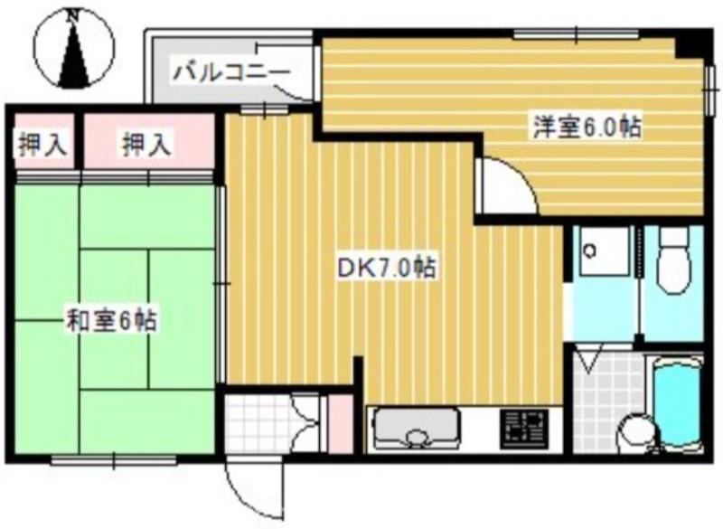 フォーベストパーク(2DK/1階)の間取り写真