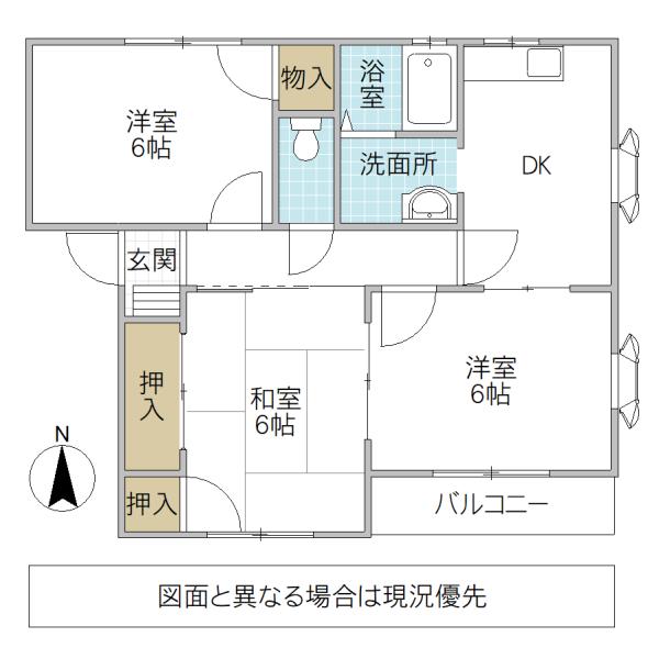 パセオ・アン(3DK/1階)の間取り写真