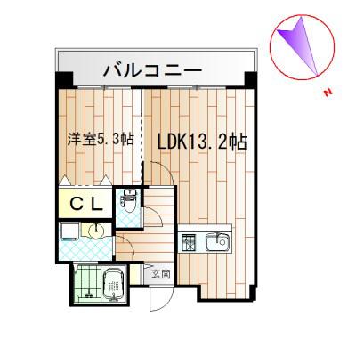 フォワイエ徳光(1LDK/3階)の間取り写真