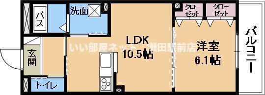 ベルメゾンF I(1LDK/1階)の間取り写真