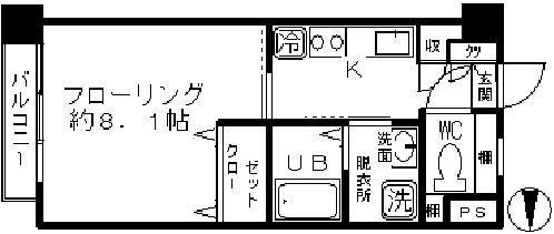 第2高円寺ダイヤモンドマンション(1K/6階)の間取り写真