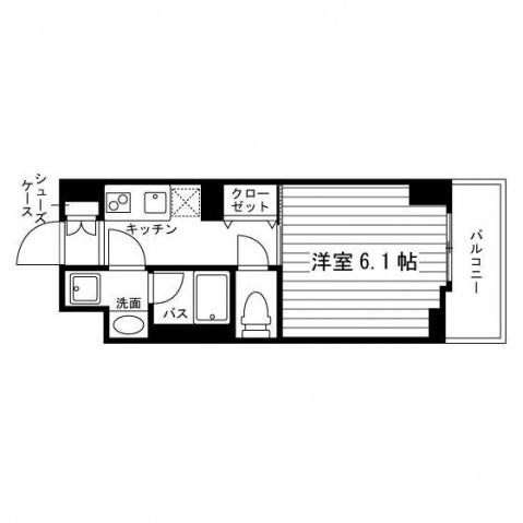 アリエッタ綾瀬(1K/2階)の間取り写真